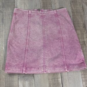 Free People Pink Denim Pencil‎ Skirt